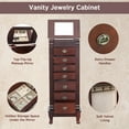 thumbnail image 4 of AVAWING Stand-up Jewelry Cabinet Armoire, Modern Jewelry Organizer for Adult, Reddish Brown, 4 of 9