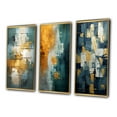 thumbnail image 3 of Designart "Comfort in Glory Blue Abstract Expressionism III" Abstract Painting Framed Wall Art Set Of 3 - Blue Modern Frame Canvas Set For Living Room Decor, 3 of 6
