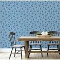 thumbnail image 4 of S4sassy Self-Stick Decorative Wallpaper, Dotted Leaf Blossom Print Wall Paper, Vinyl Waterproof Contact Paper, Blue, 25"x120" Removable Renter Friendly Wall Covering For Bedroom, Livingroom, 4 of 8