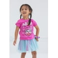 thumbnail image 3 of Sesame Street Abby Cadabby Infant Baby Girls T-Shirt Tulle Mesh Skirt and Scrunchie 3 Piece Outfit Purple / Blue 12 Months, 3 of 5