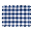 thumbnail image 2 of Contemporary Home Living Heavyweight Check Fringed Placemats - 19" - Blue and White - Set of 6, 2 of 2