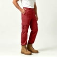 thumbnail image 2 of Pafei Tyugd Work Cargo Pants for Men with Pockets Casual Elastic Waisted Hiking Pants Straight Leg Chino Trousers Active Outdoor Wine M, 2 of 10