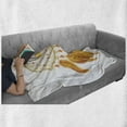 thumbnail image 6 of Aztec Soft Flannel Fleece Throw Blanket, Graphic of Golden Yellow Dreamcatcher Native Indigenous Cultural Style, Cozy Plush for Indoor and Outdoor Use, 50" x 70", Marigold White, by Ambesonne, 6 of 6