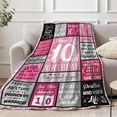 thumbnail image 3 of 18th Birthday Gifts for Her, Pink Blanket Birthday Gifts for 18 Year Old, 18th Birthday Decorations for Girl, Blanket Birthday Presents for Teen Girls Age 18, Double Digits Birthday Blanket 50"X60", 3 of 6