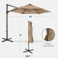 thumbnail image 3 of Best Choice Products 10ft 360 Rotating Cantilever Offset Hanging Patio Umbrella - Tan, 3 of 9