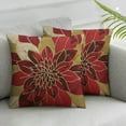 thumbnail image 3 of nygtbtfer Burgundy Red Brown Pillow Covers  Set of 2, Dahlia Floral Decorative Outdoor Throw Pillow Covers Linen Geometric Flower Modern Style Cushion Pillow Covers for Sofa Couch Outdoor Decor White, 3 of 7