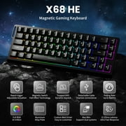 ATTACK SHARK X68 HE Rapid Trigger Keyboard Magnetic Switch 60% Wired 8KHz Magnetic Keyboard With 0.01mm RT Accuracy, Support RT/Snap Tap/DKS/MT/TGL