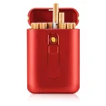 thumbnail image 1 of Pitillera con encendedor de cigarrillos King Size portátil, paquete de 20 encendedores USB de tamaño regular, recargable, sin llama, a prueba de viento, (rojo), 1 of 5