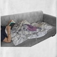 thumbnail image 6 of Floral Soft Flannel Fleece Throw Blanket, Portrait of a Woman with Flowers on Her Hair and Butterflies Pattern, Cozy Plush for Indoor and Outdoor Use, 60" x 80", Pearl and White, by Ambesonne, 6 of 6