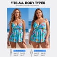 thumbnail image 3 of RELLECIGA Women's Plus Size Swimsuit Set V Neck Tankini Top with High Waisted Full Coverage Bottom Two Piece Bathing Suit Turquoise Floral Plus Size XXXL, 3 of 9