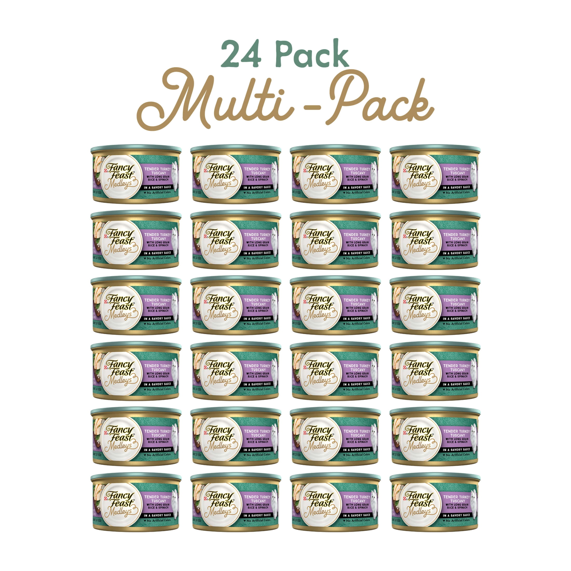 Purina Fancy Feast Medleys Kitten Food, Wet Cat Food, Turkey Tuscany in Spinach, 3 oz Cans, 24 Pack