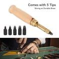 thumbnail image 4 of Screw Hole Punch, Easy Operation Multi Purpose Leather Hole Punch Tool Effort Saving Easy Assembly Wooden Handle Adjustable  For Craft, 4 of 8