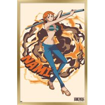 One Piece: Fishman Island - Nami Staff Wall Poster, 22.375" x 34" Framed