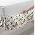 thumbnail image 2 of Animal Bed Skirt, Sparrows Birds Leaves Branches Pine Trees Watercolor Image Artwork, Elastic Bedskirt Dust Ruffle Wrap Around for Bedding Decor, 4 Sizes, Multicolor, by Ambesonne, 2 of 2