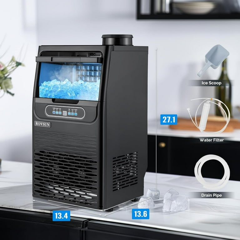 ZOKOP 70LBS/24H Countertop Ice Maker, Dual Water Inlets, 11lbs Bin 