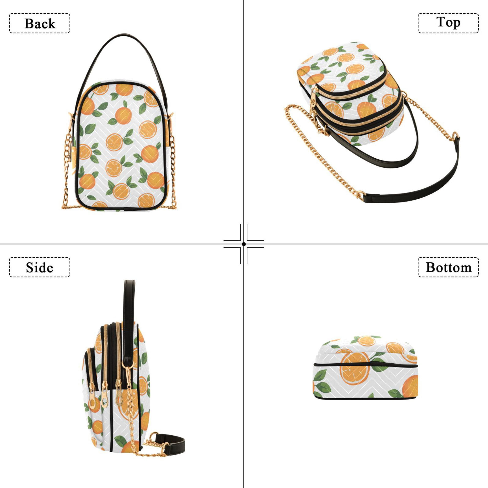 FORMRS Crossbody Bag for Women Quilted Travel Shoulder Cell Phone Purse with Chain Strap Handbag, Orange