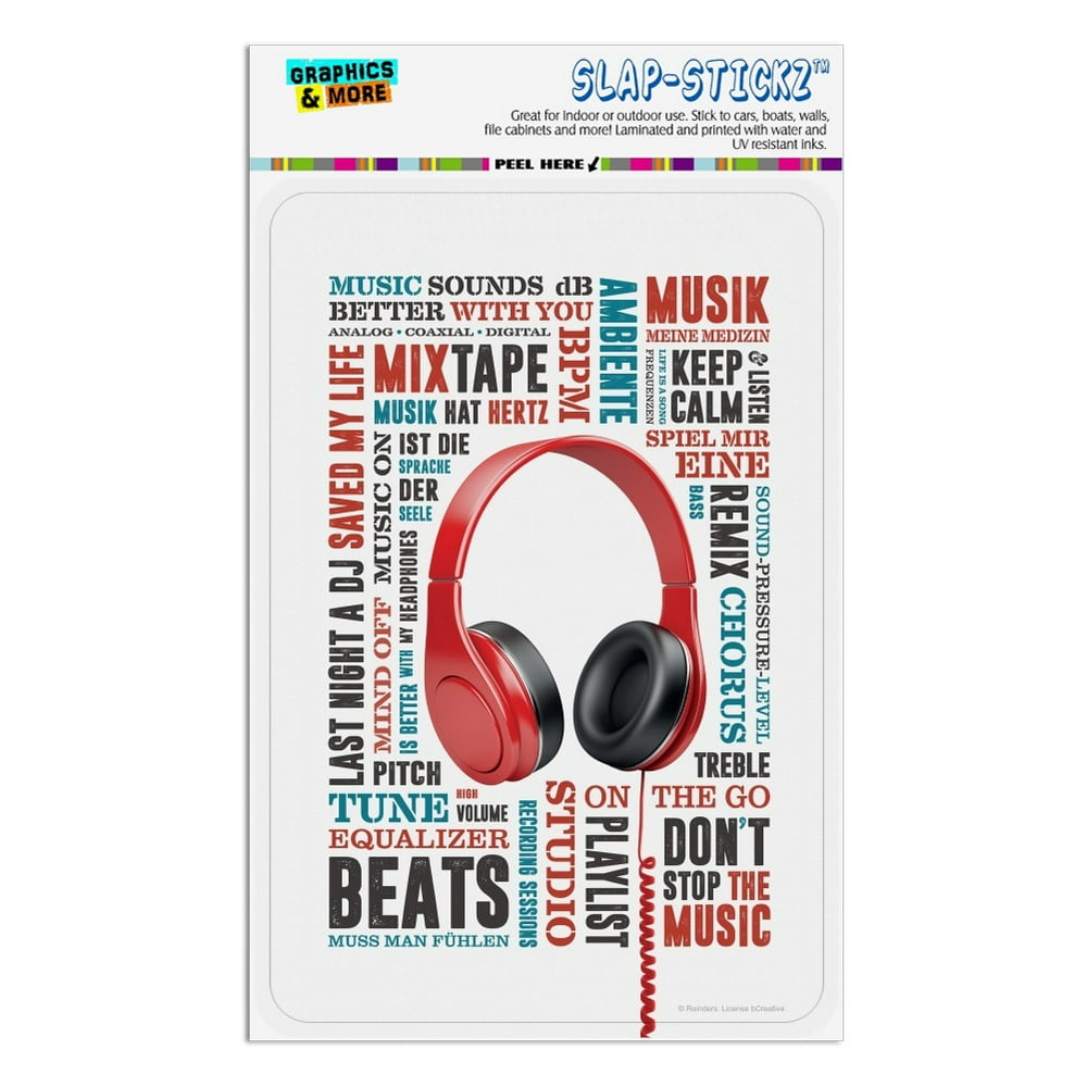 Headphones Music Terms Words Collage Home Business Office Sign