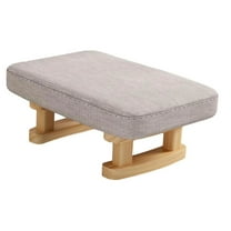 TEAFIRST Small Foot Stool, Lightweight Footrest Stools, Fabric Footstool with Wooden Legs, Grey