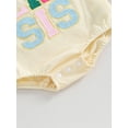 thumbnail image 6 of Bagilaanoe Newborn Baby Girl Rompers Letters Print Short Sleeve Bodysuits 3M 6M 12M 18M Infant Casual One Piece Short Jumpsuit, 6 of 6