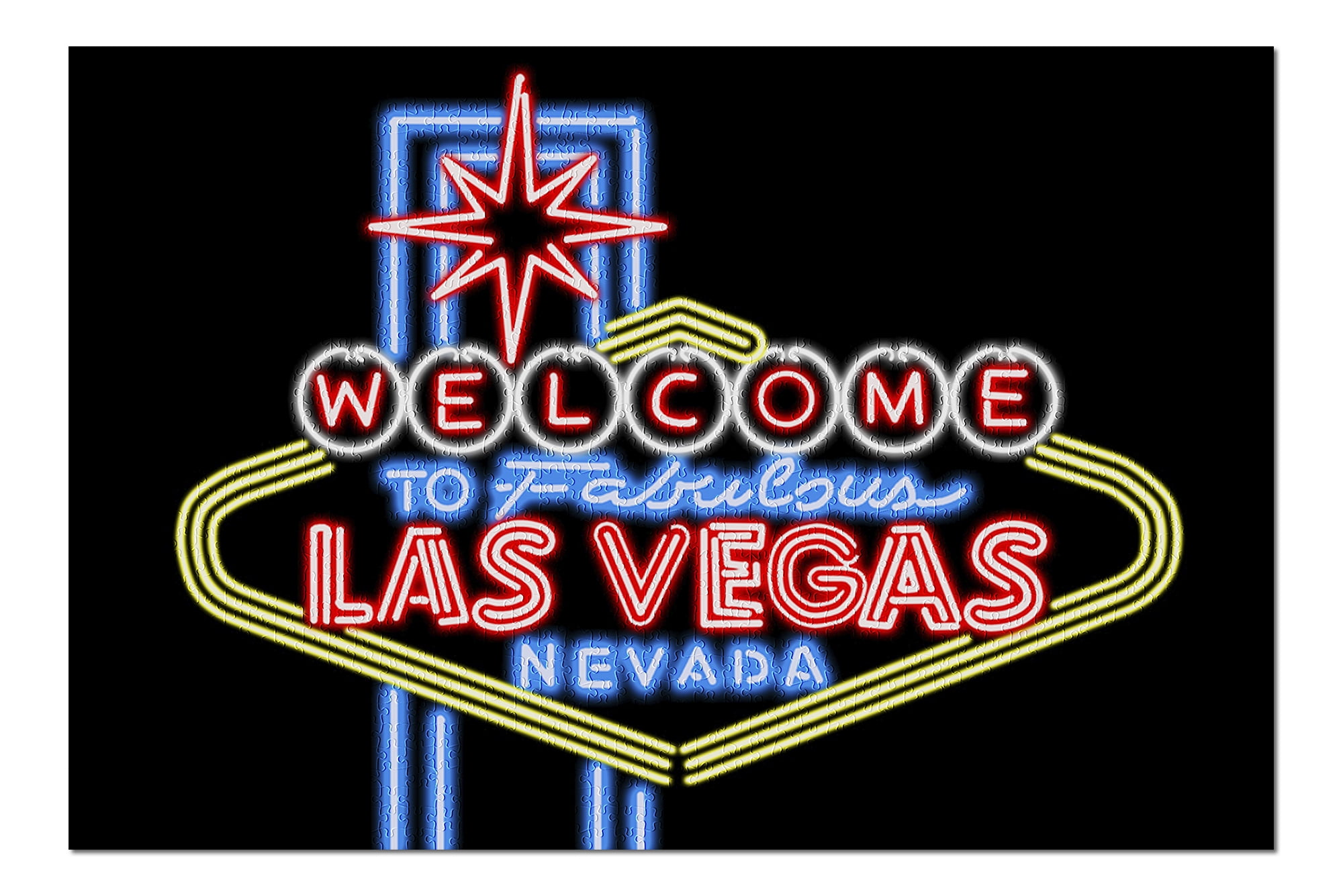 Las Vegas, Nevada Neon Lights Sign (20x30 Premium 1000 Piece