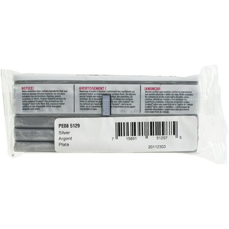 Sculpey Premo Polymer Clay - Silver 8 oz.