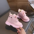 thumbnail image 4 of Eltusu Girls Snow Boots, Thermal Windproof No Slip Lace-up Winter Booties Pink Size 9.5(Little Kids), 4 of 5