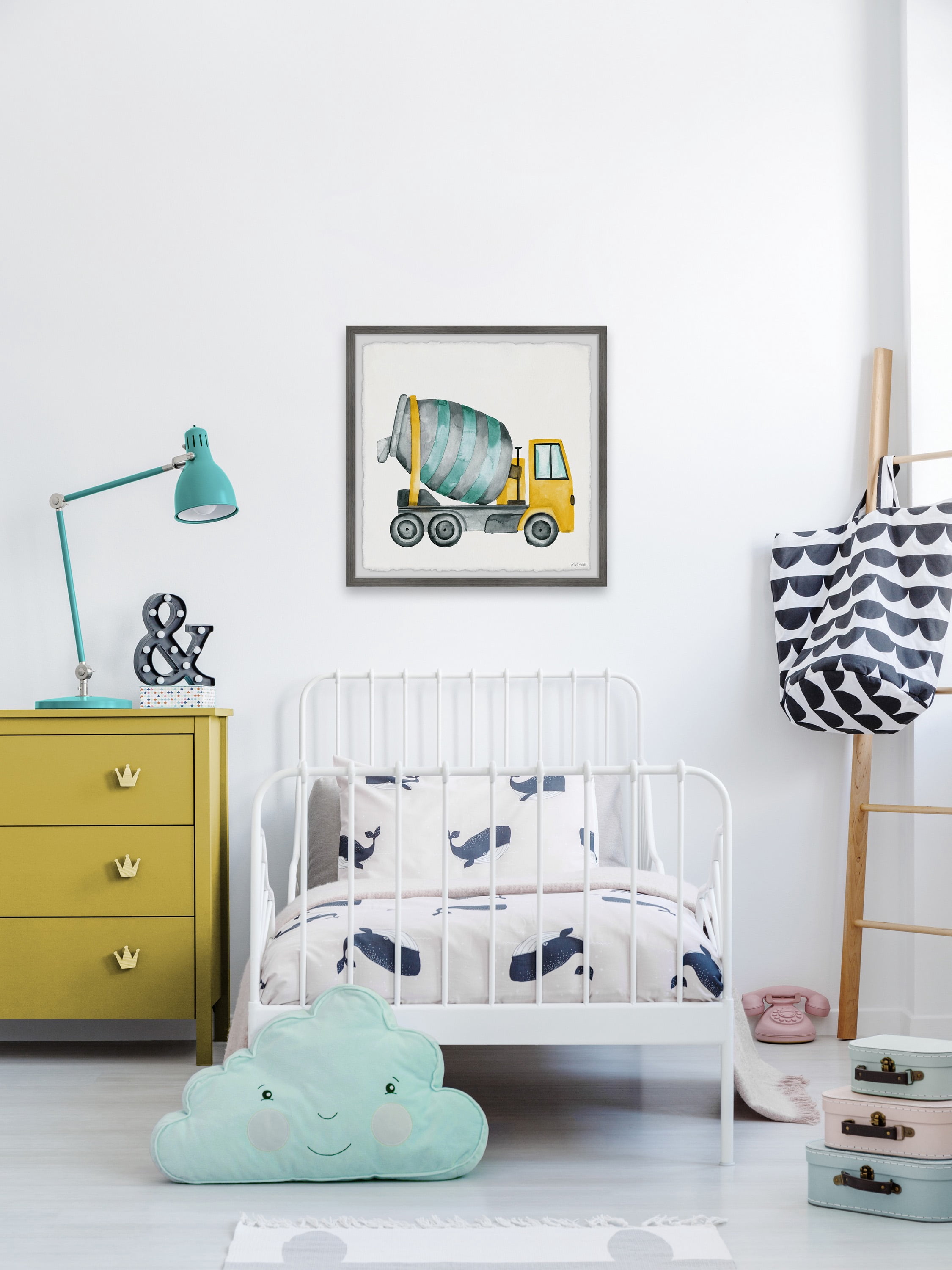 Marmont Hill Cement Mixer Truck Framed Wall Art