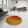 thumbnail image 3 of Ahgly Company Indoor Round Patterned Neon Orange Area Rugs, 8' Round, 3 of 6