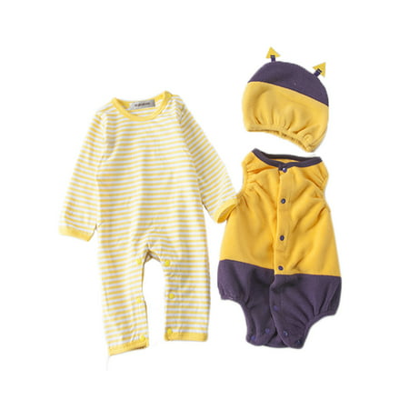 StylesILove Chic Halloween Baby Boy 3-PC Costume Set With Hat (6-12 Months, Bee)