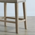 thumbnail image 3 of Miekor Furniture CoCo Upholstered Backless Saddle Seat Counter Stools 24" height Set of 2, Tan 74802, 3 of 5