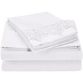 thumbnail image 2 of Superior Executive 3000 Series Solid Regal Lace Brushed Microfiber Embroidery 3-Piece Duvet and Pillowcase Cover Set - King/California King - White, 2 of 4