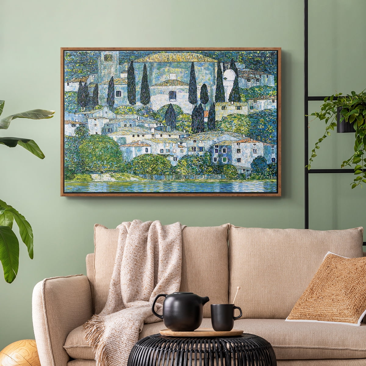 Vintage Landscape-CXIII By Wexford Home Framed in Walnut Wood Gallery Wrapped Canvas 25 in. x 37 in.