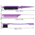thumbnail image 2 of 3pcs Barbershop Comb Set, Rat Tail Hair Dyeing Brushes Styling Purple Highlighting Professional Highlights Foils Balayage Weaving Combs For Home Salon, 2 of 5