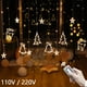 thumbnail image 2 of Guirnalda de luces LED para cortina de hadas navideñas, 3,4 m, con forma de estrella y ciervo, 220 V, 110 V, para árbol de Navidad, decoración de fiesta de Año Nuevo, 2 of 5