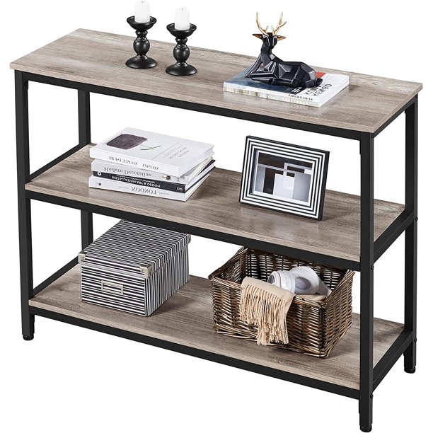 3 Tiers Entryway Table With Storage, 40 Inch Console Table Behind Sofa