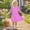 Hot Pink, variant on Fatuov Casual Dress for Kids Girls Ruffled Funny Print Soft Dress for Vacation Short Sleeve Crew Neck Summer Dress 3-12 Years
