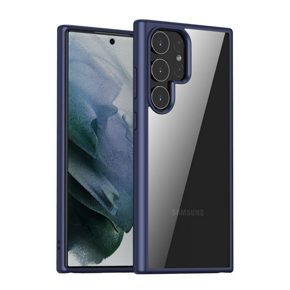 Nalacover Clear Case for Samsung Galaxy S23 Ultra, Hybrid Rugged PC + Soft Silicone High-Transparency Non-Yellowing Anti-Scratches Shockproof Protection Cover for Samsung Galaxy S23 Ultra,Blue