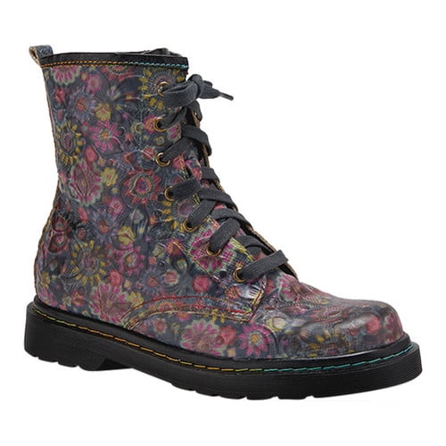 floral combat boots