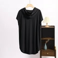 thumbnail image 3 of Plebaso Plus Size Womens Short Sleeve Hoodies Long Casual Pullover Summer Comfy Hooded Shirts Loungewear, 3 of 6