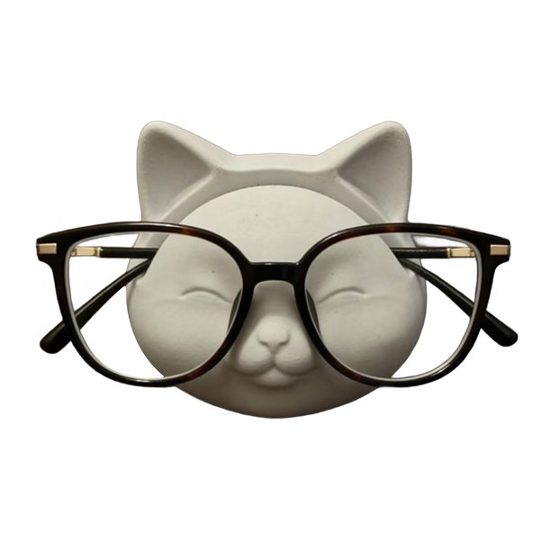 Bonito soporte para gafas de gato, pequeño soporte de resina para exhibición de gafas, organizador de gafas de escritorio para oficina, hogar, mesita de noche, estante decorativo