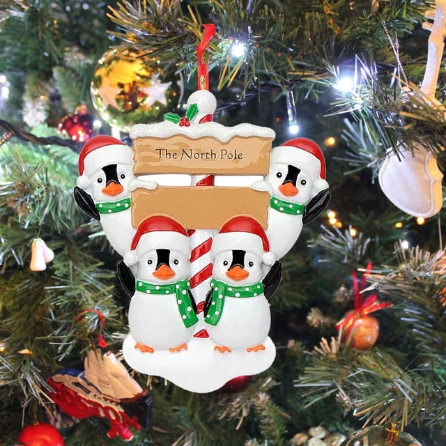 Fiudx Ofertas y liquidaciones Adornos navideños Colgante de resina Árbol de Navidad familiar Colgante de Navidad
