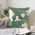 thumbnail image 4 of KLL Lotus Golden Line Decorative Throw Pillow Covers Velvet Soft for Couch Sofa Bedroom Living Room Outdoor (No pillow core)- 18"x18", 4 of 5