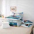 thumbnail image 3 of Erosebridal Ocean Wave Comforter Set King 7 Piece Nautical Decor Marine Bed in a Bag,Lighthouse Beach Coastal Bedding Set(1 Comforter,1 Fitted Sheet,1 Flat Sheet,2 Pillowcases,2 Throw Pillow Covers), 3 of 4