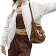 thumbnail image 4 of Women's Oversized Lightweight Down Coat Long Sleeve Zip Packable Short Puffer Jackets, 4 of 5