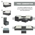 thumbnail image 4 of Patio Conversation Set, 4 Piece Outdoor Wicker Furniture Set with Loveseat Sofa, Storage Box, Tempered Glass Coffee Table, All-Weather Patio Sectional Sofa Set with Cushions for Backyard Garden Pool, 4 of 10