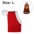 thumbnail image 2 of Dinheiro Gorro navideño para perro, redecilla de ganchillo, divertida gorra para mascota con pompón, rojo, verde, cálido gorro de invierno para perro, redecilla tejida, 2 of 6