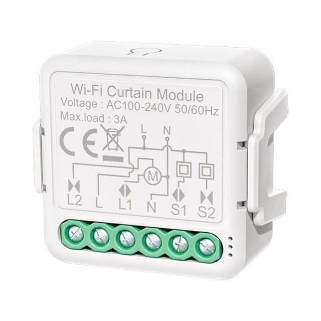 module d'Interrupteur Rideau Intelligent Wi-Fi Application Télécommande Commande Vocale Minutage Partage de Groupe compatible avec Alexa Echo Google Home Convient pour Bureau à Domicile