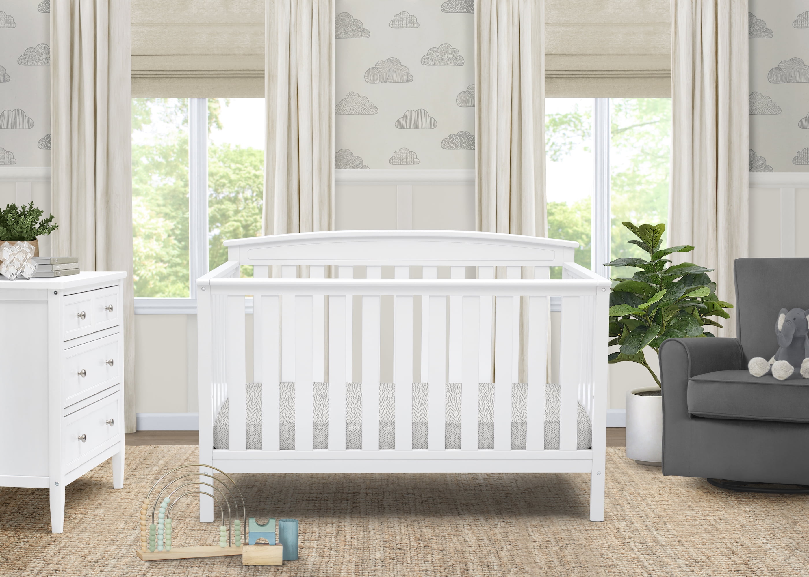 Delta Children Gateway 4 in 1 Convertible Baby Crib White Walmart