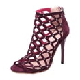 thumbnail image 3 of Abtuhar Womens High Heels Shoes Solid Color Open Toe Back Zip Thin Heel, 3 of 5