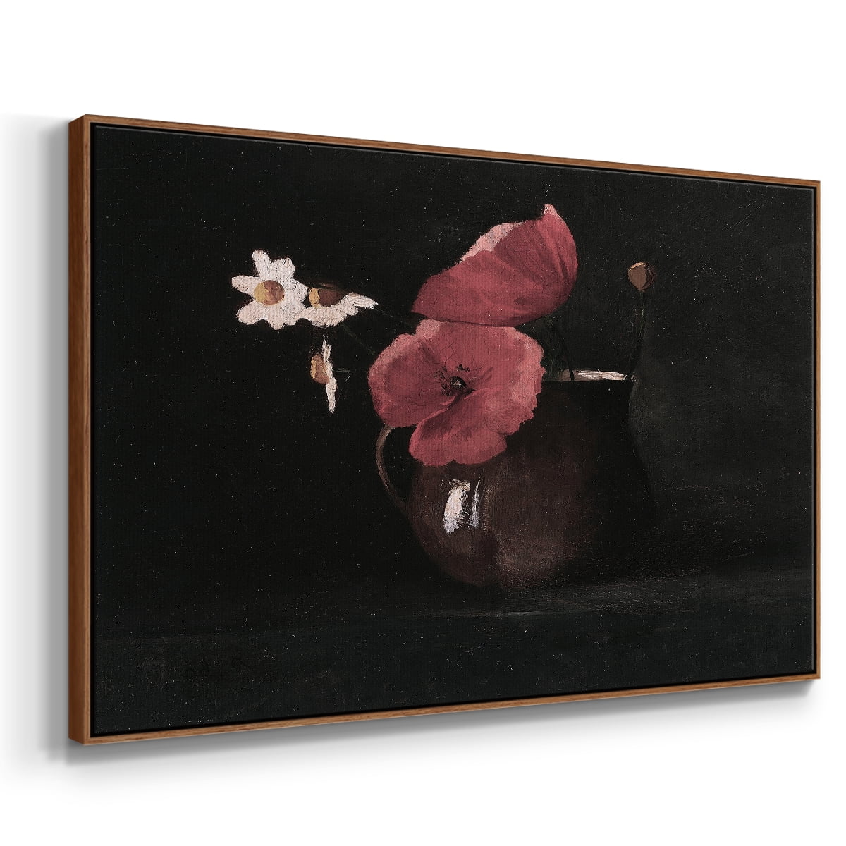 Vintage Botanical Print-XL By Wexford Home Framed in Walnut Wood Gallery Wrapped Canvas 17 in. x 25 in.